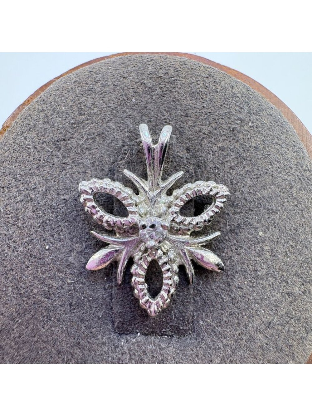 Cubic Zirconia Snowflake Pendant Sterling Silver 925 Size 0.75" Length
